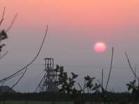 Sunset over Geevor head gear